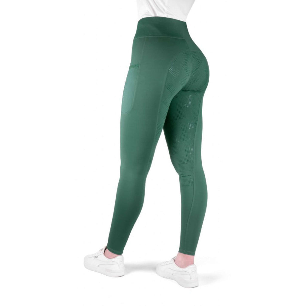 EQUITHÈME Legging d'Équitation Flora Full Grip Bleu canard