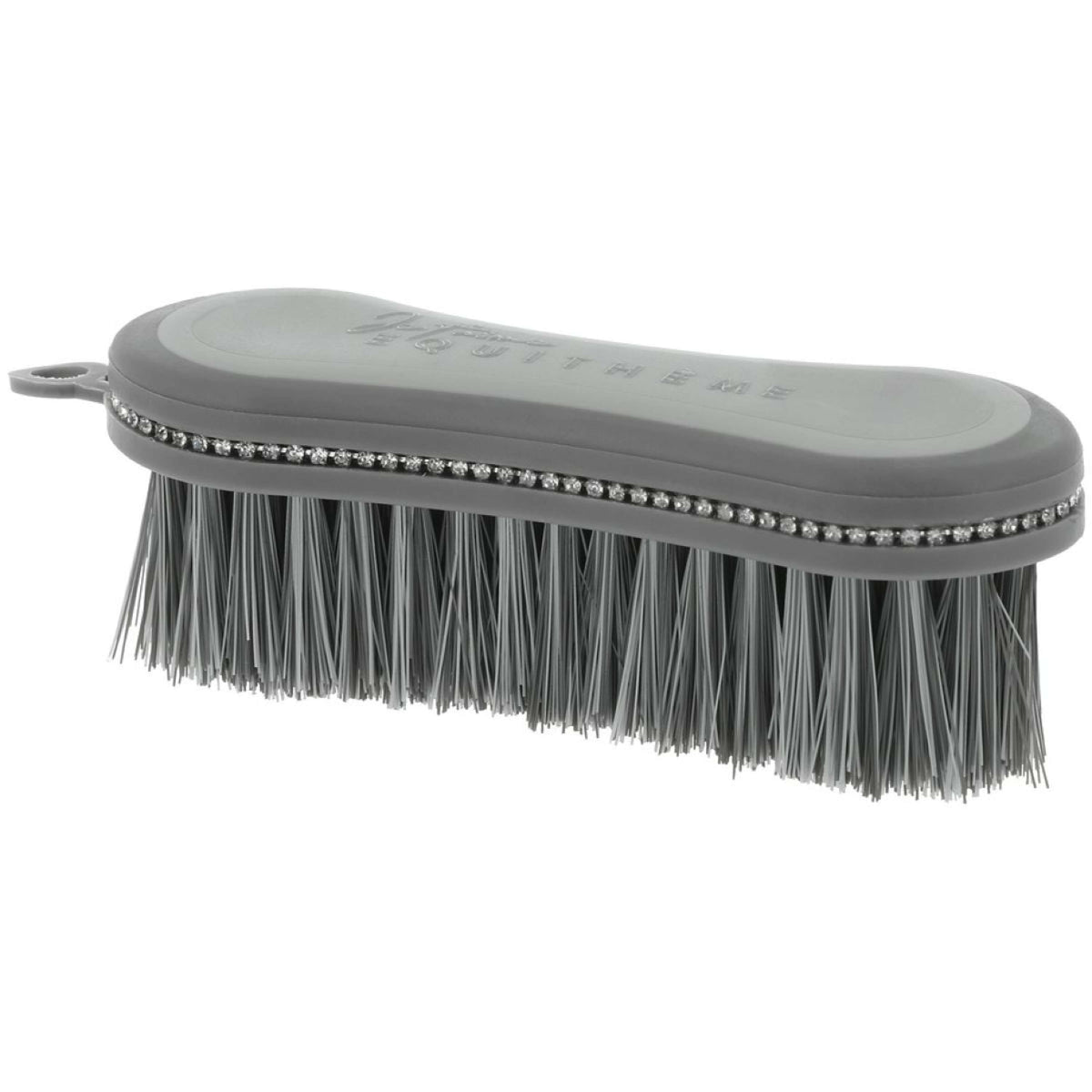 EQUITHÈME Brosse Tête Je T'aime Strass Gris