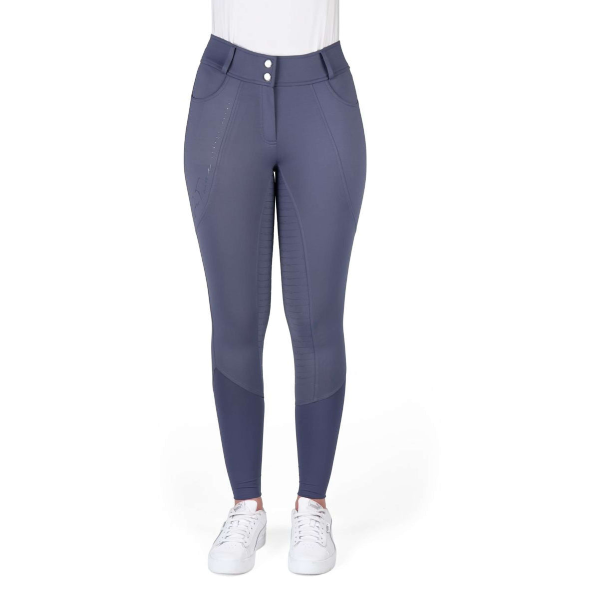 EQUITHÈME Pantalon d'Équitation Elsa Full Grip Bleu