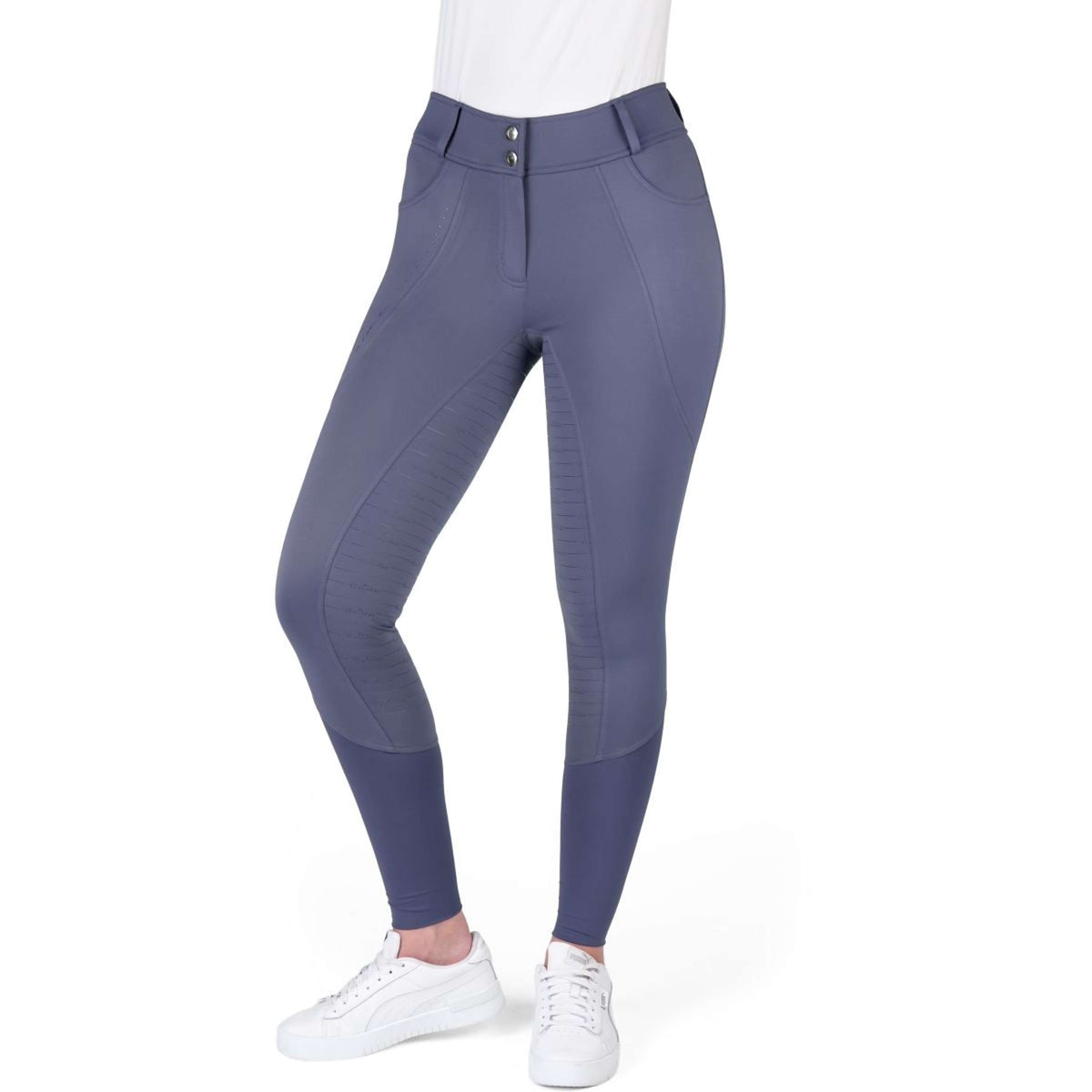 EQUITHÈME Pantalon d'Équitation Elsa Full Grip Bleu