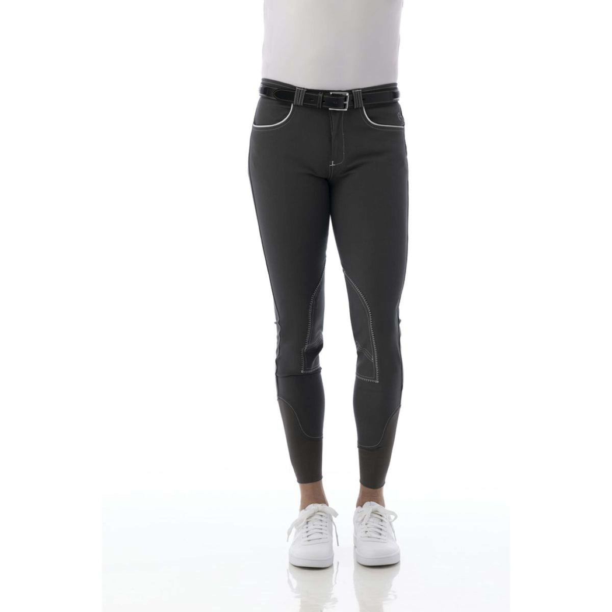 EQUITHÈME Pantalon d'Équitation Verona Man Gris/Blanc