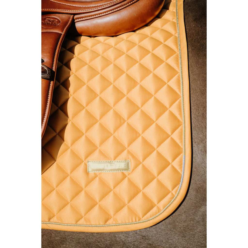 EQUITHÈME Tapis de Selle Nacre de Saut Jaune