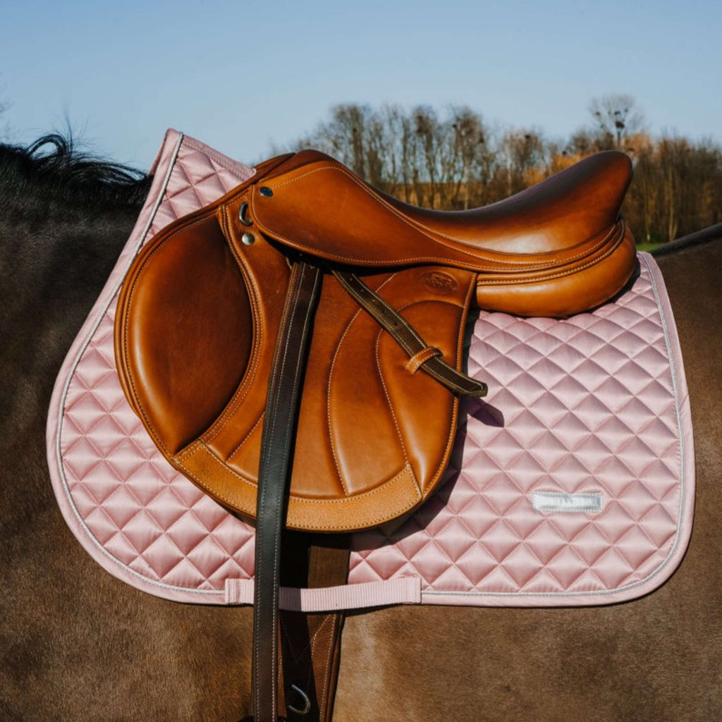 EQUITHÈME Tapis de Selle Nacre de Saut Rose
