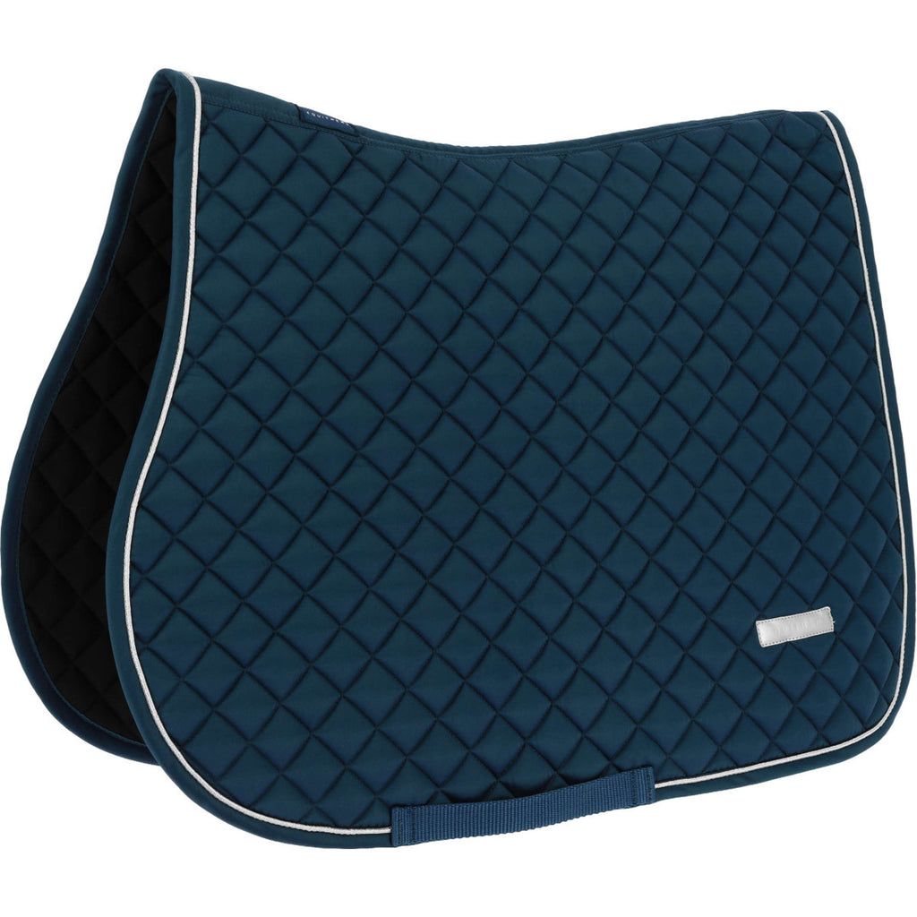 EQUITHÈME Tapis de Selle Nacre de Saut Bleu Acier