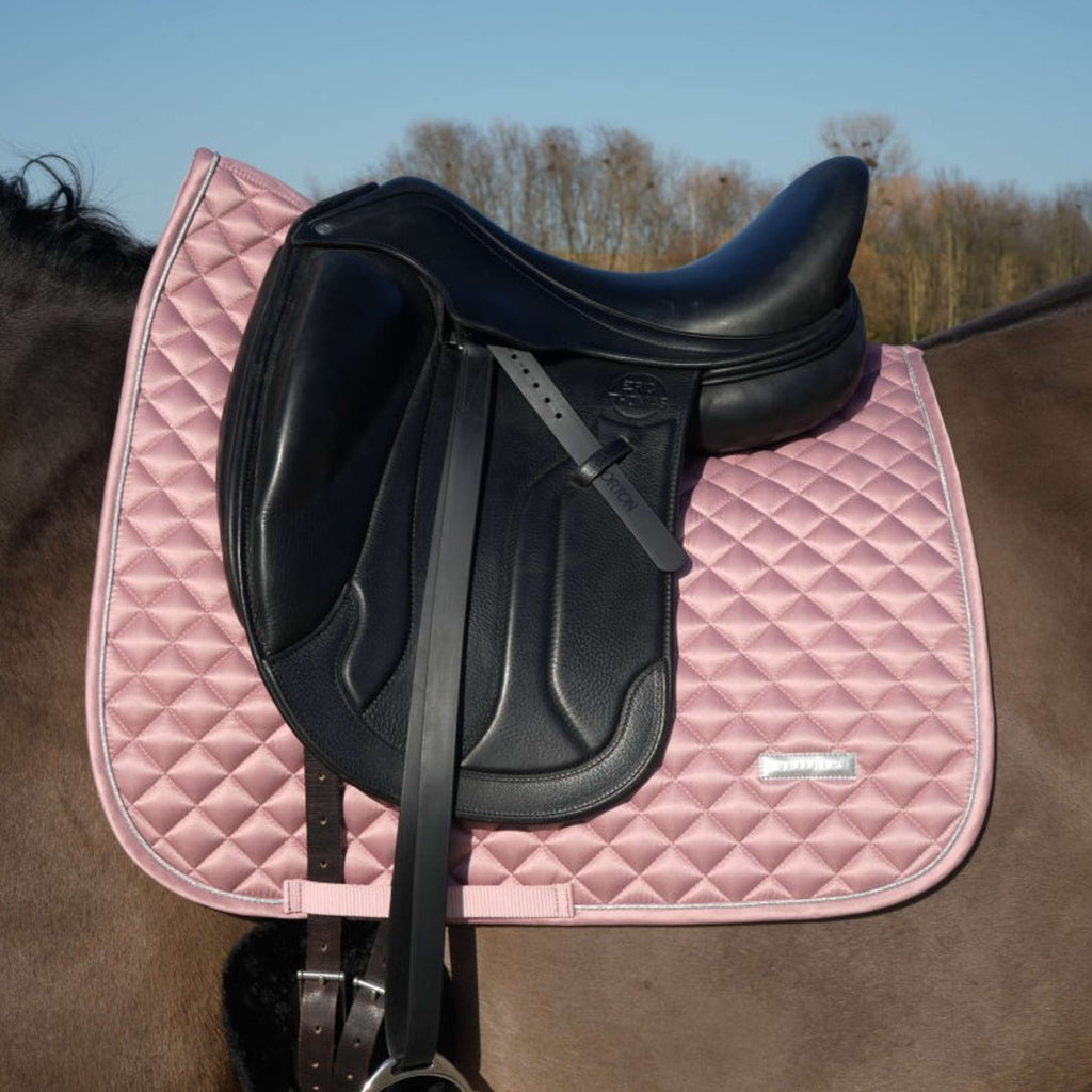 EQUITHÈME Tapis de Selle Nacre Dressage Rose
