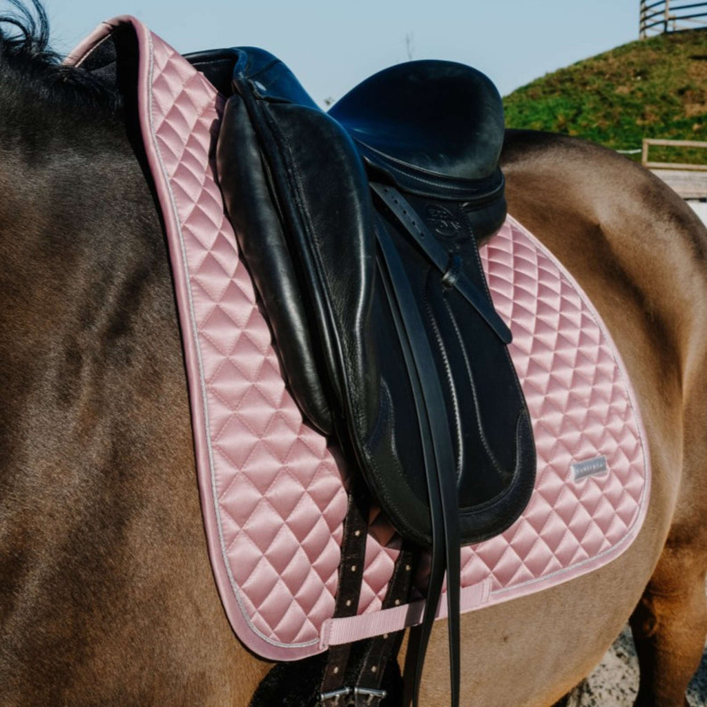 EQUITHÈME Tapis de Selle Nacre Dressage Rose