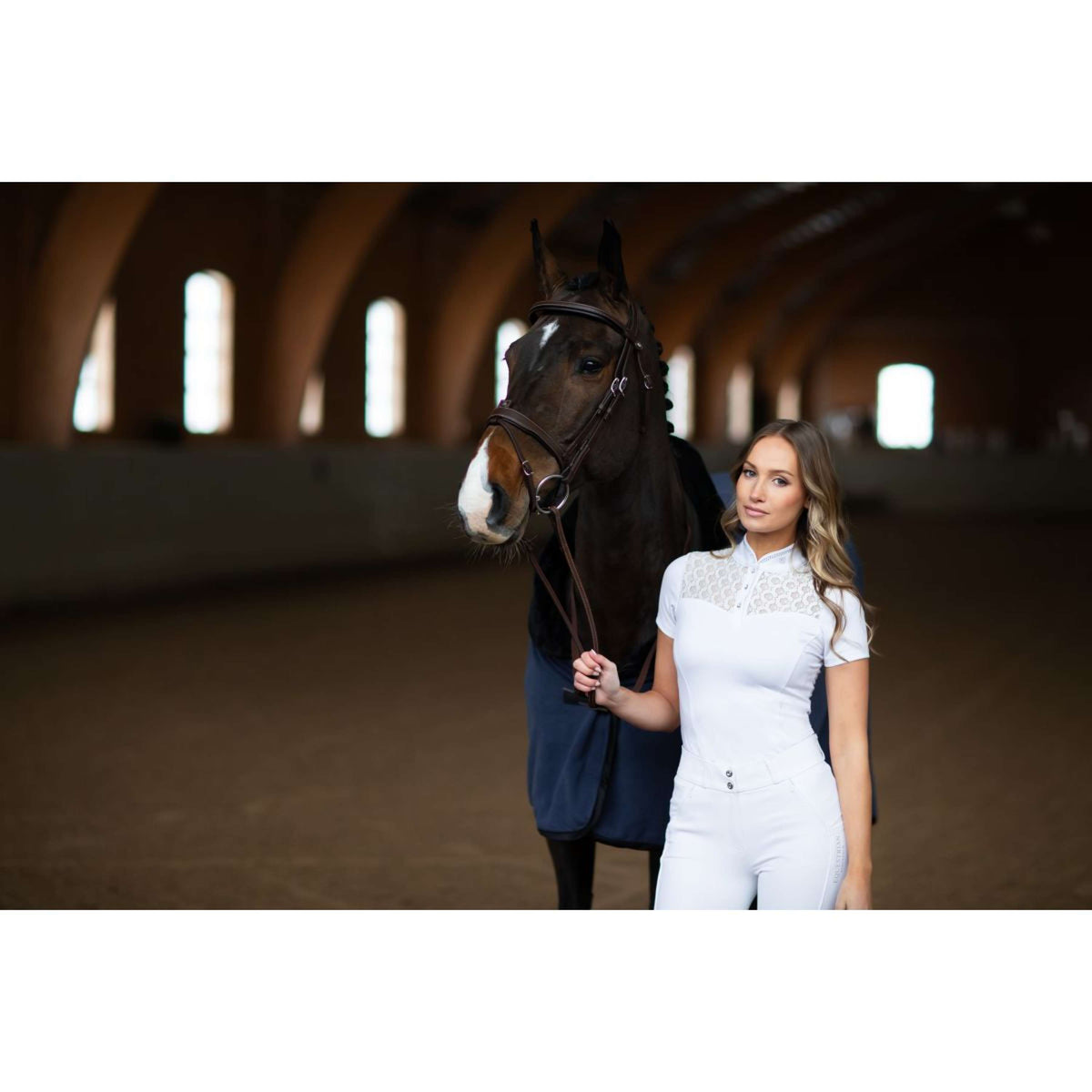 Equestrian Stockholm T-shirt de Concours Crystal Champion Blanc