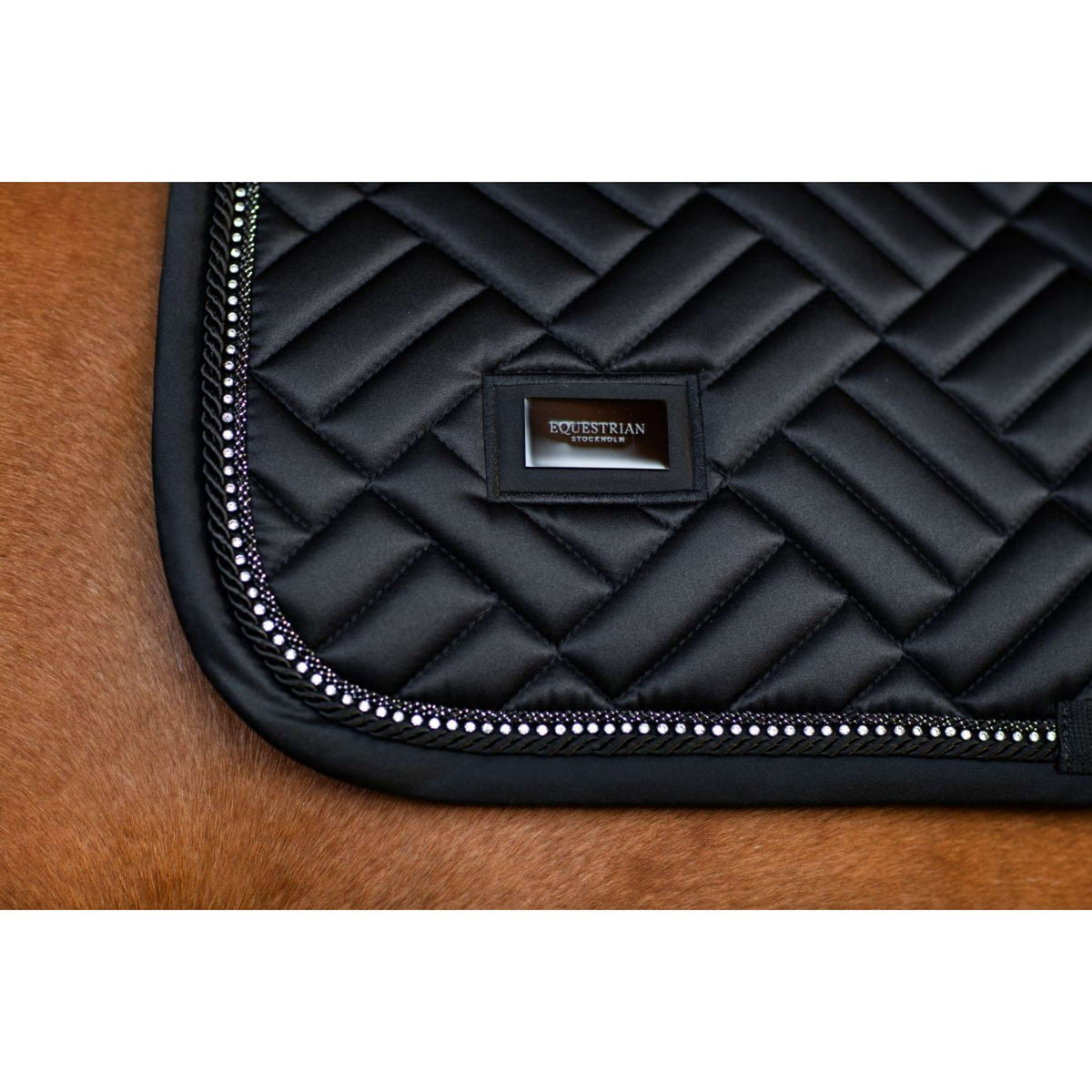 Equestrian Stockholm Tapis de Selle Vegan Fur de Saut Crystal Black