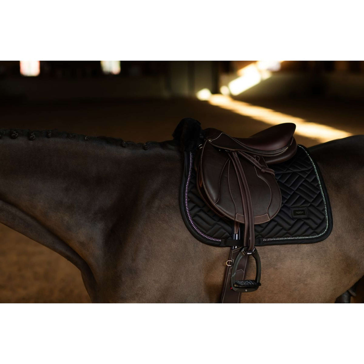 Equestrian Stockholm Tapis de Selle Vegan Fur de Saut Crystal Black