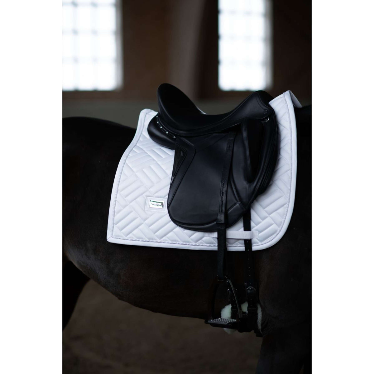 Equestrian Stockholm Tapis de Selle Modern Dressage White Silver