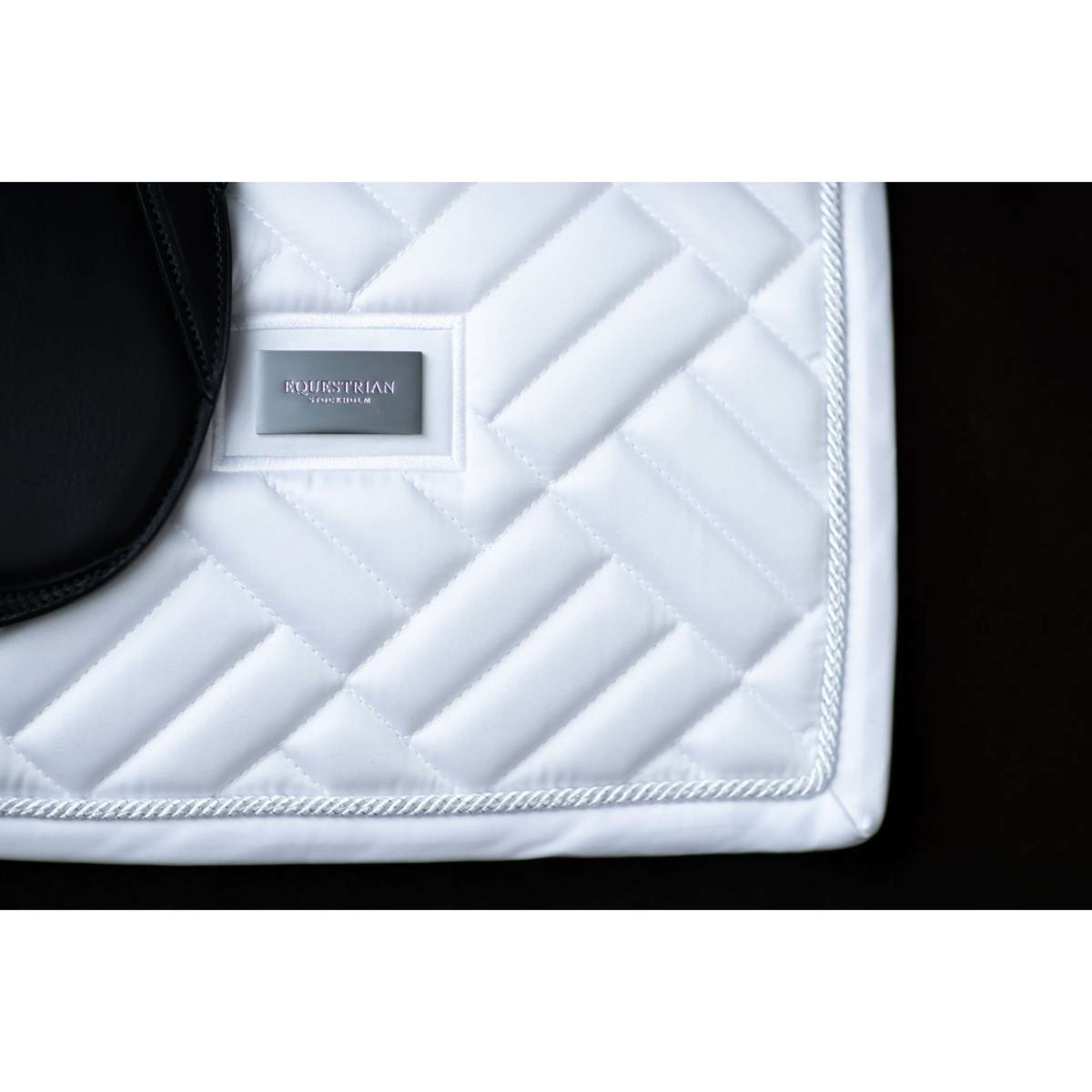 Equestrian Stockholm Tapis de Selle Modern Dressage White Silver
