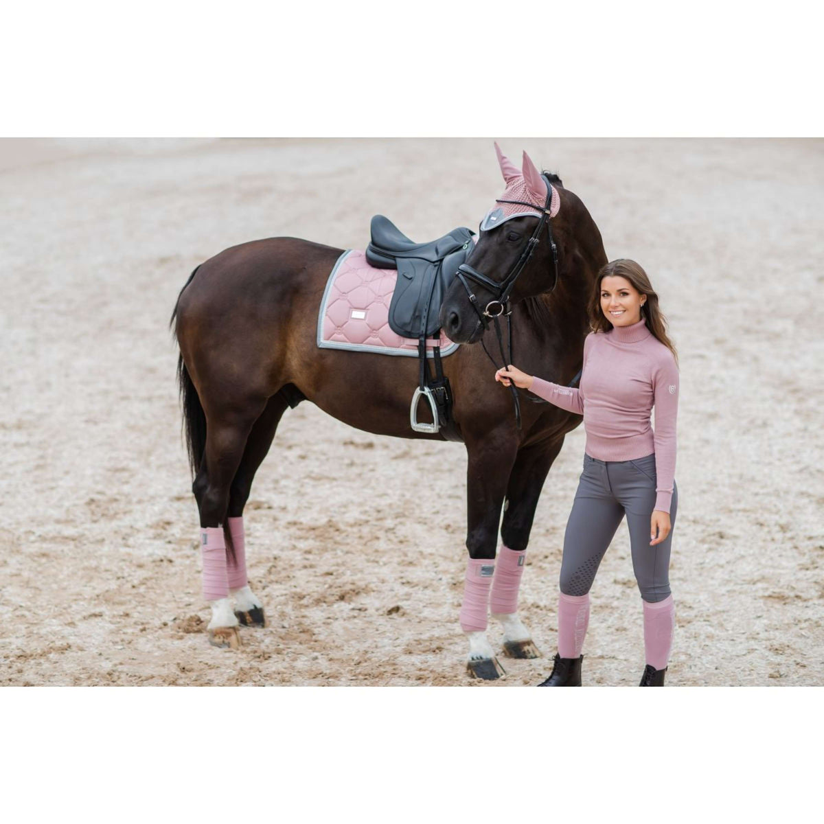 Equestrian Stockholm Tapis de Selle Dressage Pink Pearl