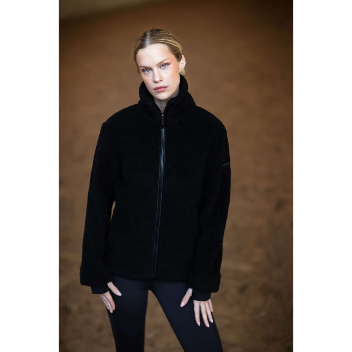 Equestrian Stockholm Blouson Teddy Fleece Noir