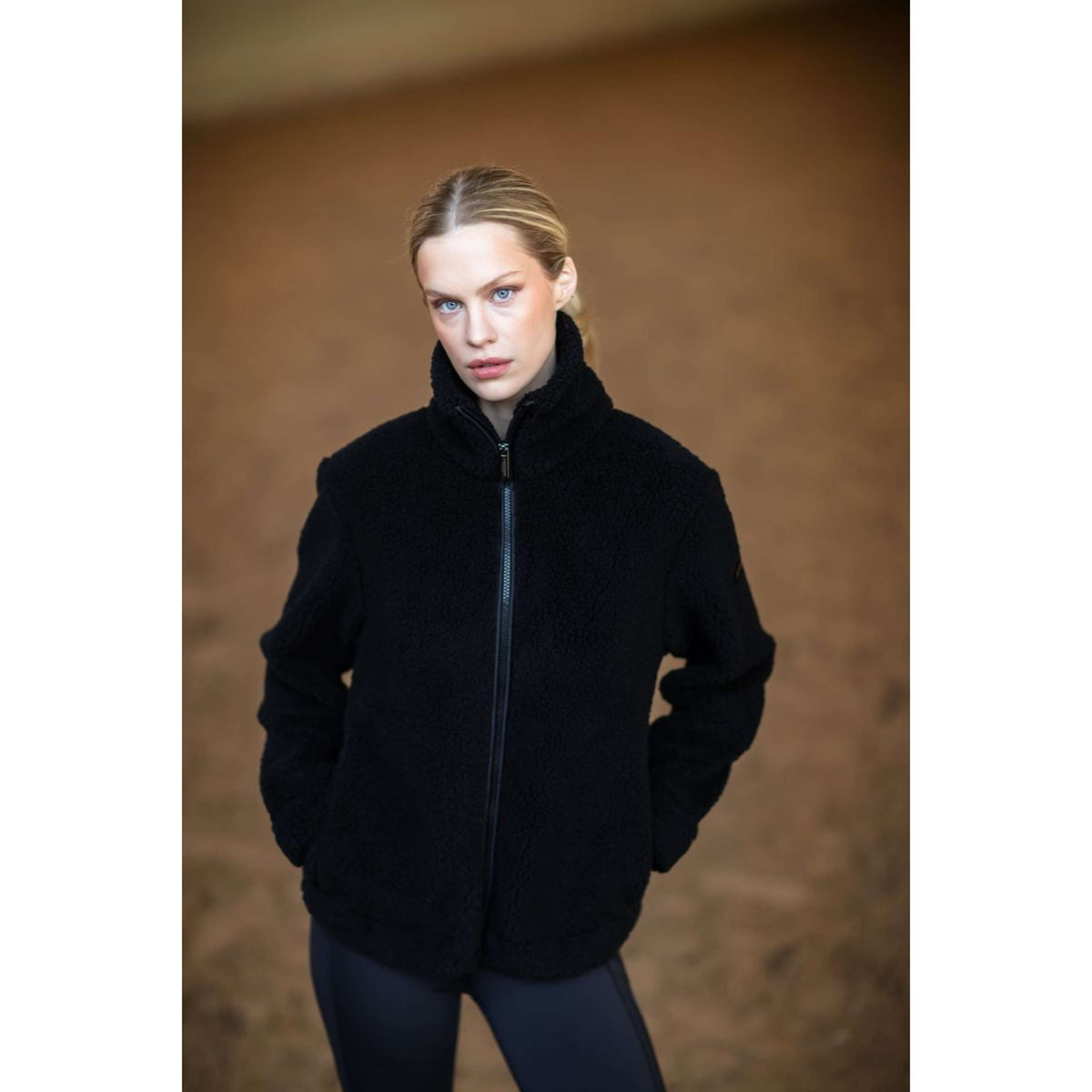 Equestrian Stockholm Blouson Teddy Fleece Noir