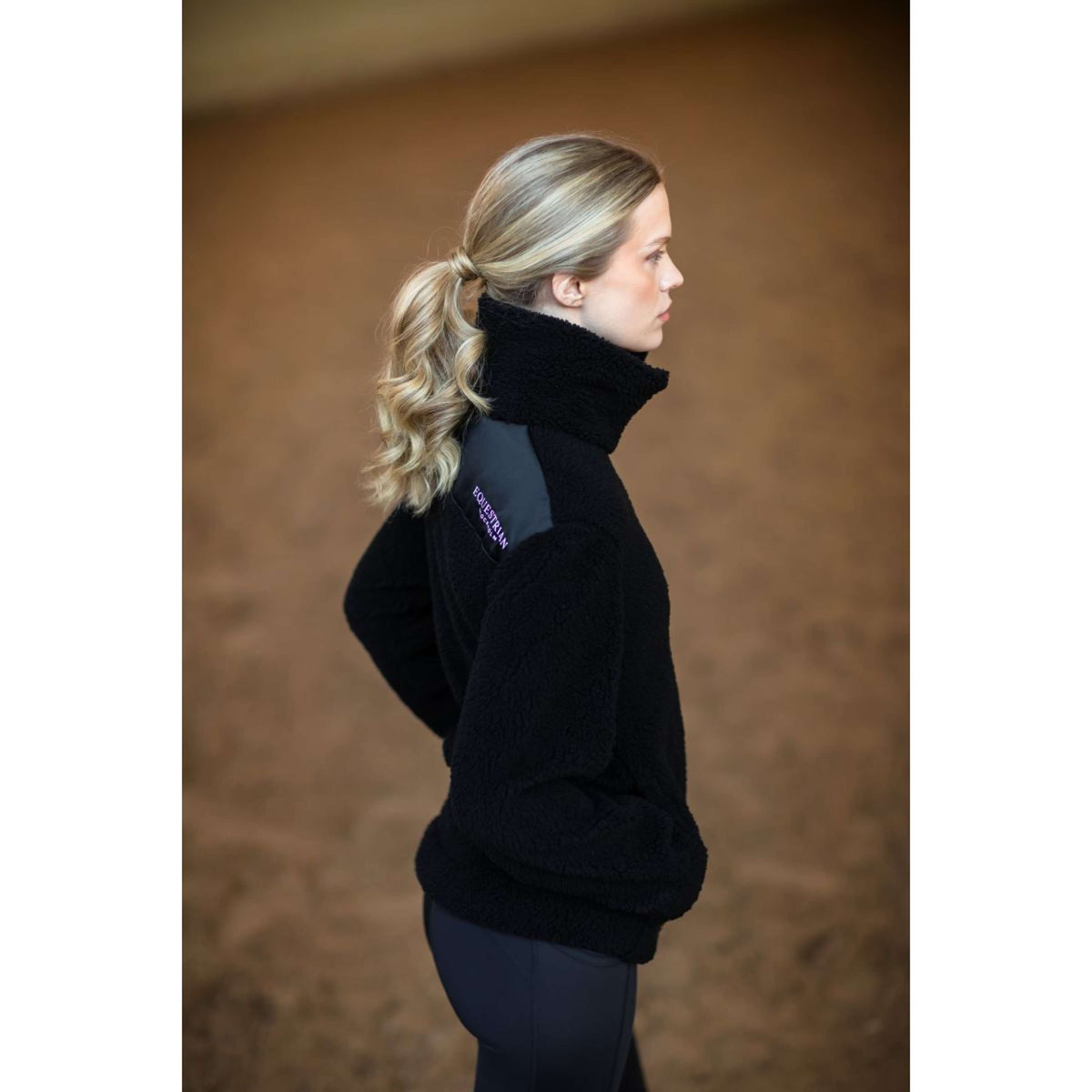 Equestrian Stockholm Blouson Teddy Fleece Noir