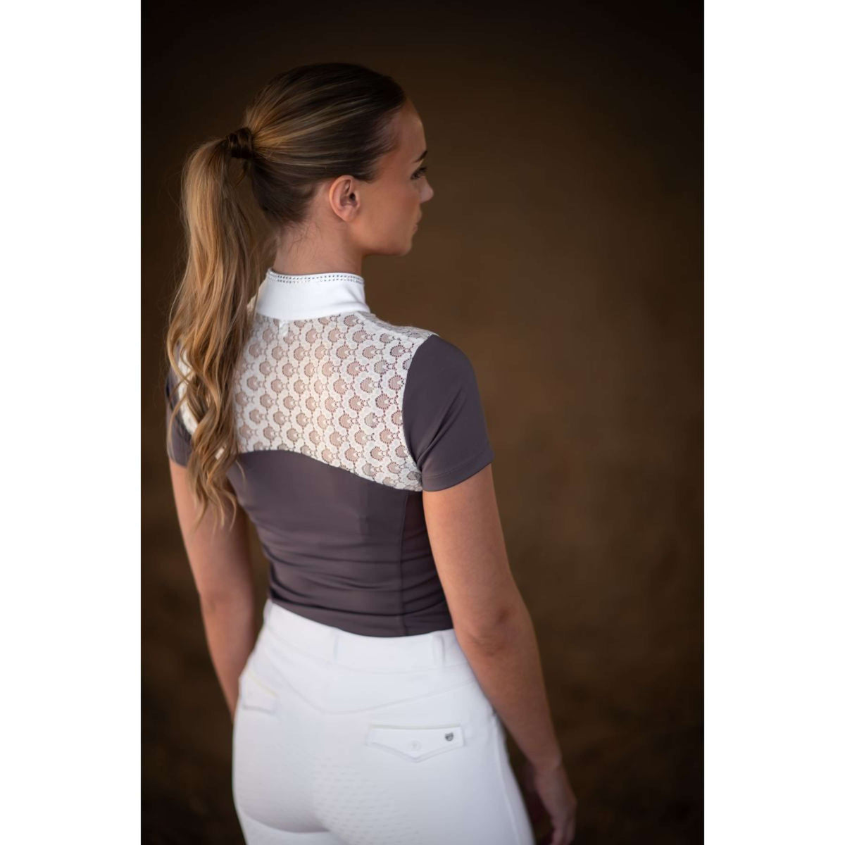 Equestrian Stockholm T-shirt de Concours Crystal Champion Blanc/Dark Violet