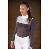 Equestrian Stockholm T-shirt de Concours Fine Line Blanc/Dark Violet
