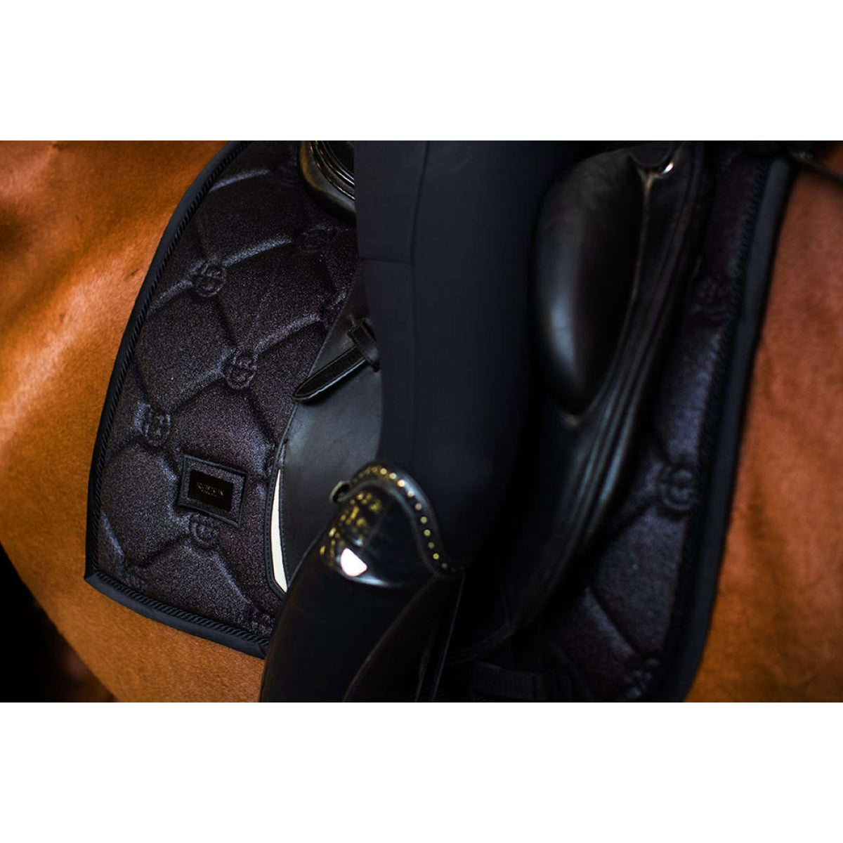 Equestrian Stockholm Tapis de Selle Dressage All Black Glimmer