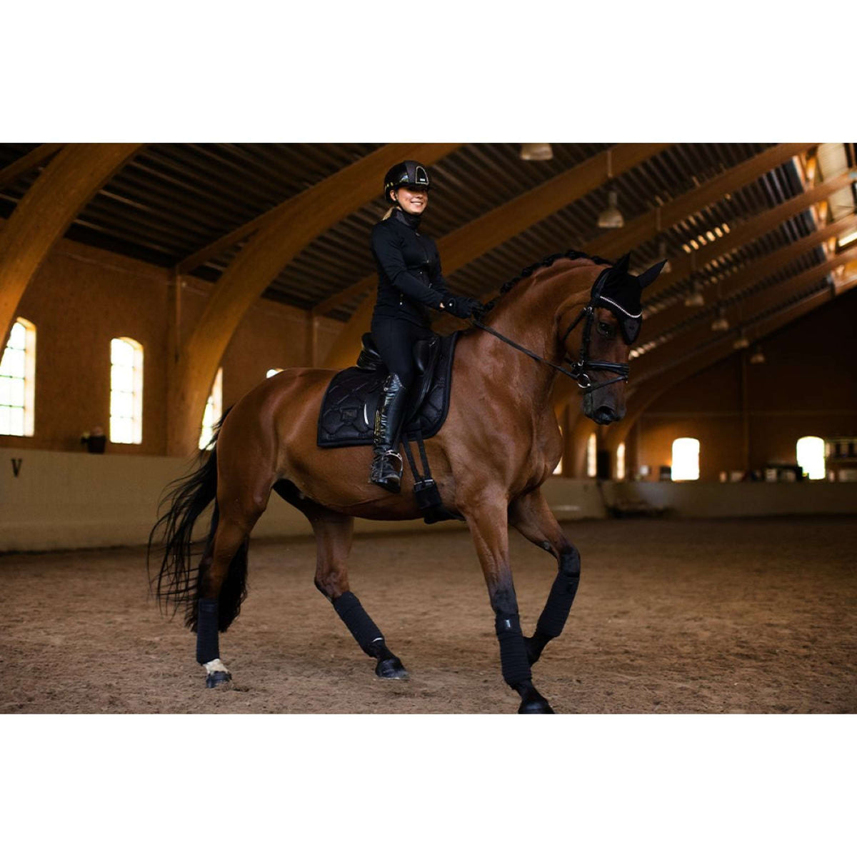 Equestrian Stockholm Bonnet Anti-Mouches All Black Glimmer