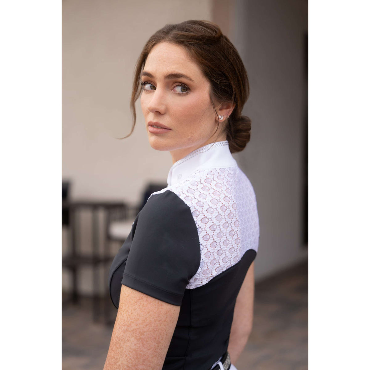 Equestrian Stockholm T-shirt de Concours Crystal Champion Noir