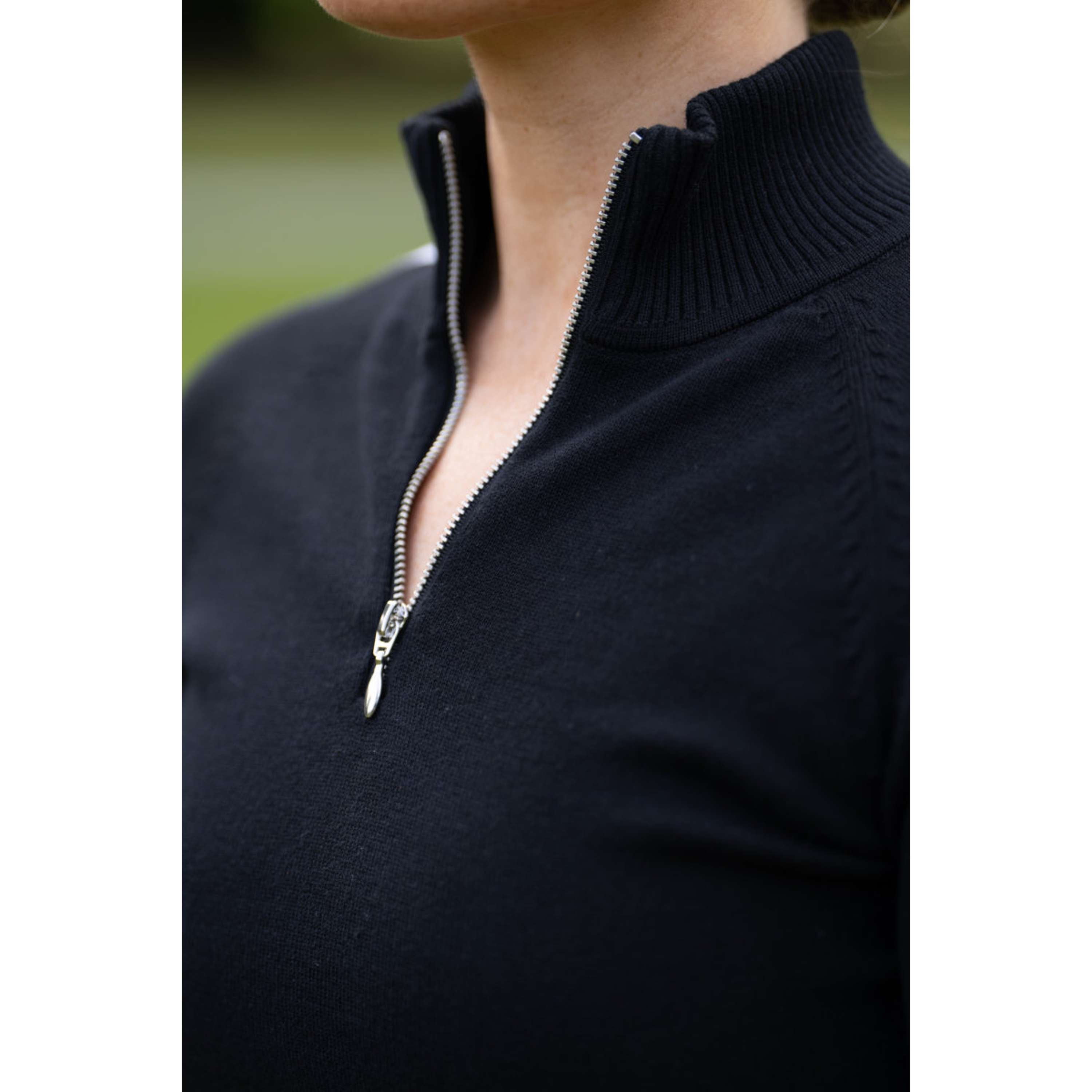 Equestrian Stockholm Knitted Zip Top Noir