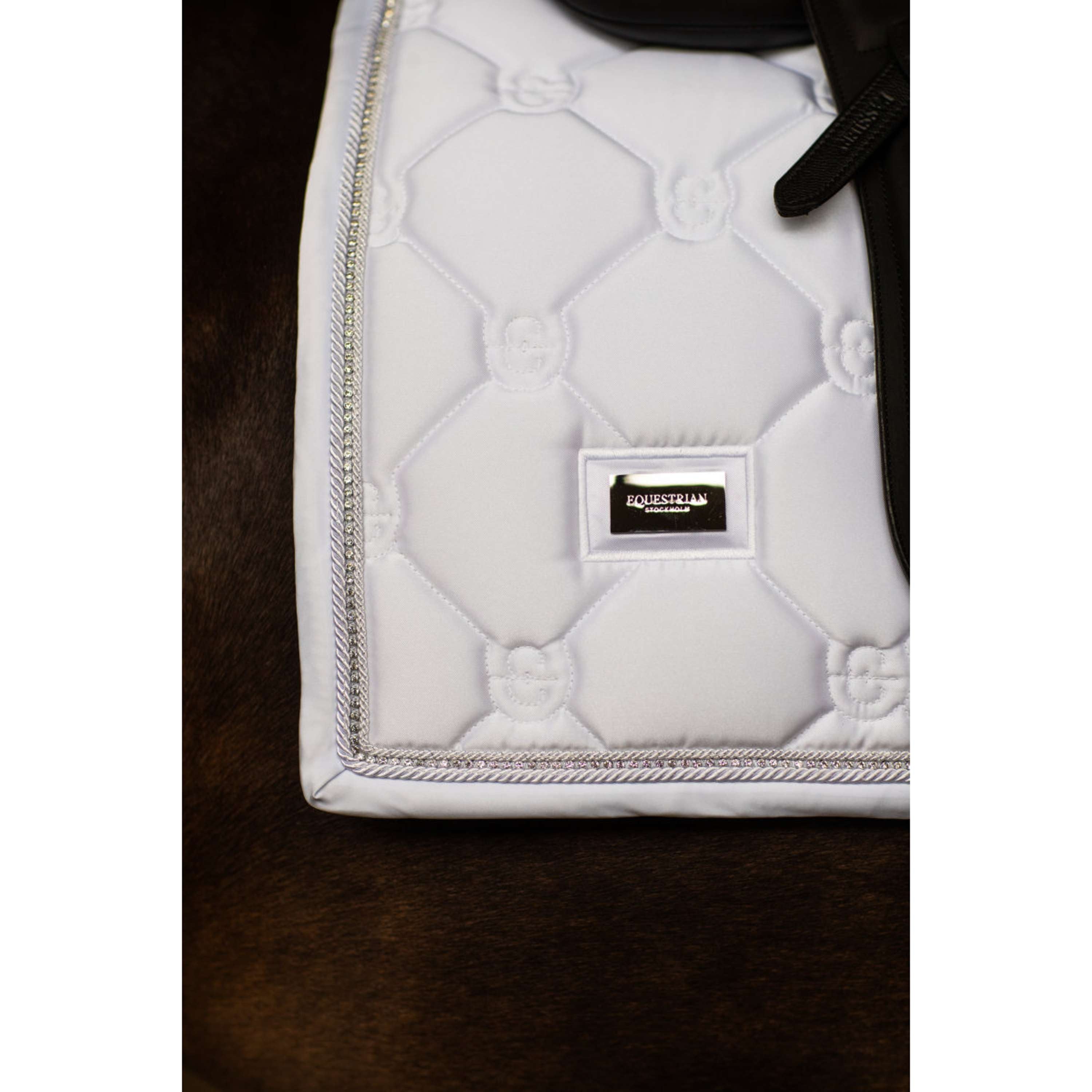 Equestrian Stockholm Tapis de Selle Crystal Shine Dressage Blanc