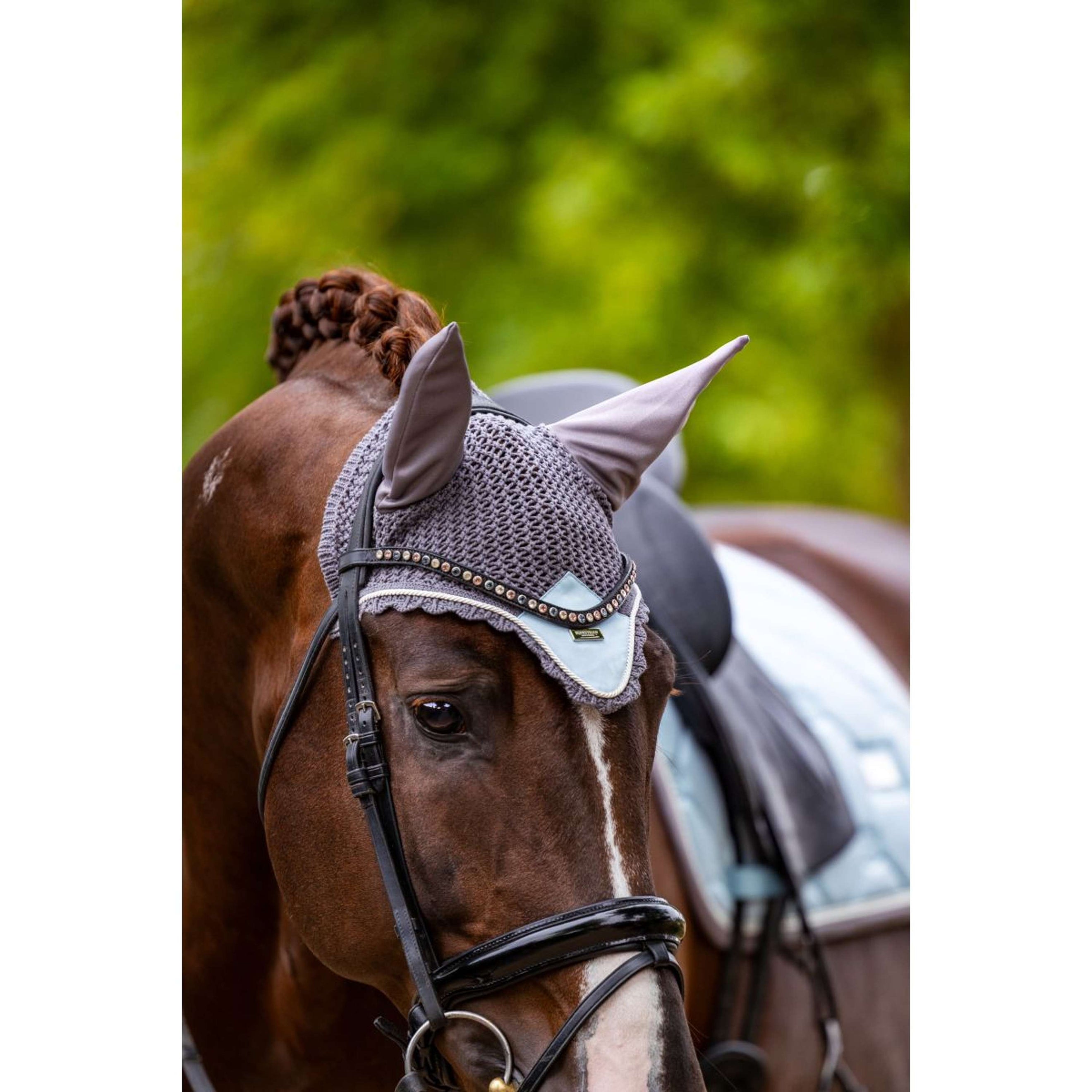 Equestrian Stockholm Bonnet Anti-Mouches Ice Blue Equestrian Stockholm Bonnet Anti-Mouches Ice Blue