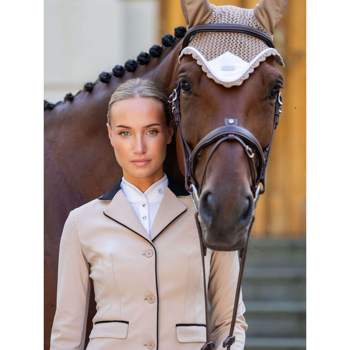 Equestrian Stockholm Bonnet Anti-Mouches Sable
