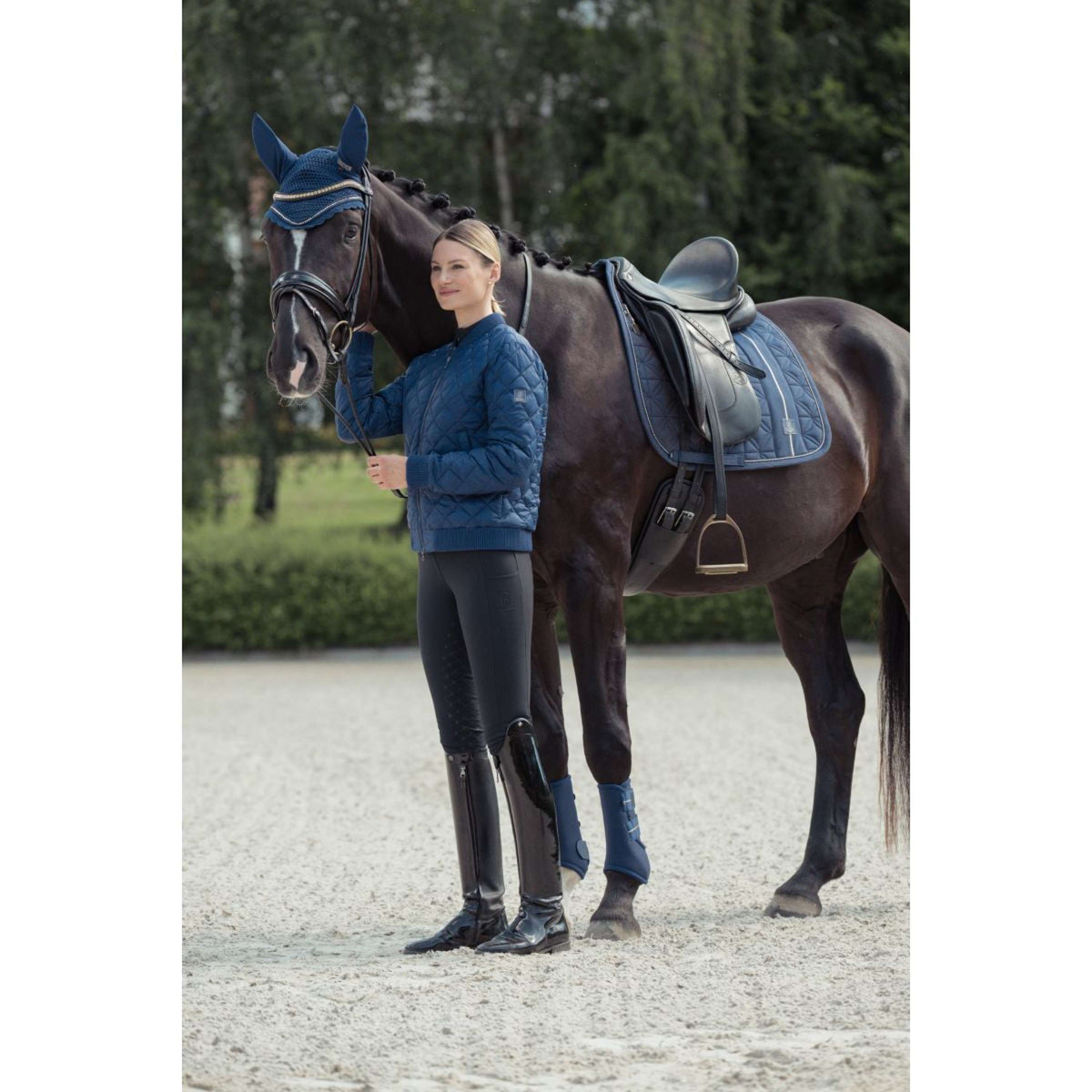 Eskadron Tapis de Selle Heritage Big Square Glam Dressage True Bleu