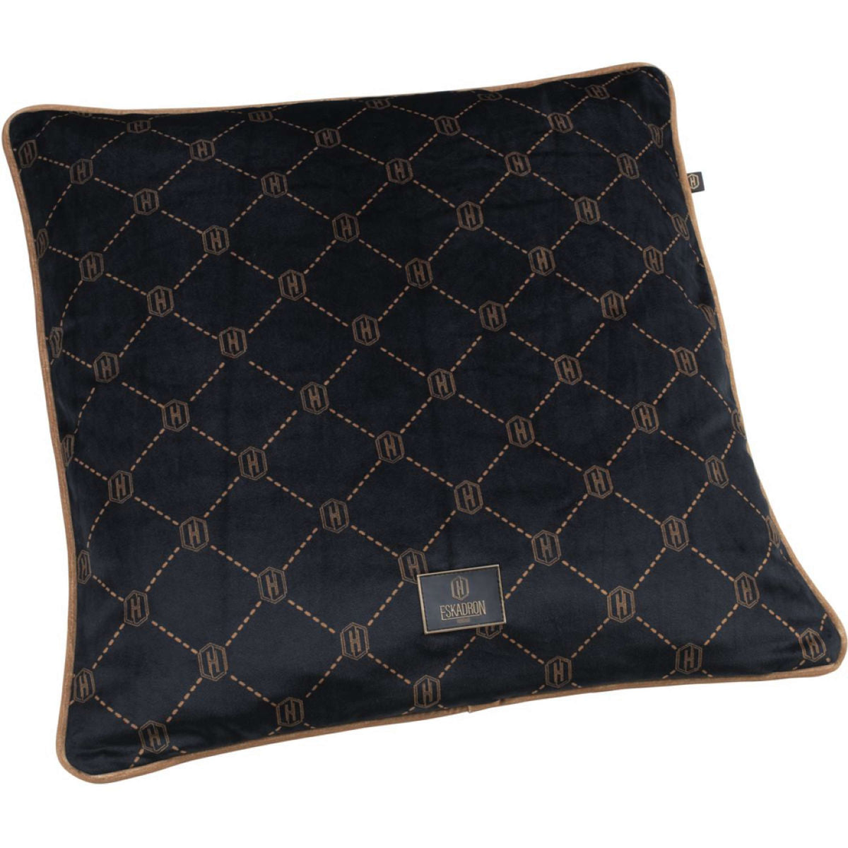 Eskadron Taie d'Oreiller Heritage Velvet Allover Print Black/Almond