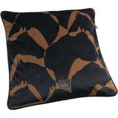 Eskadron Taie d'Oreiller Heritage Velvet Horse Print Black/Almond