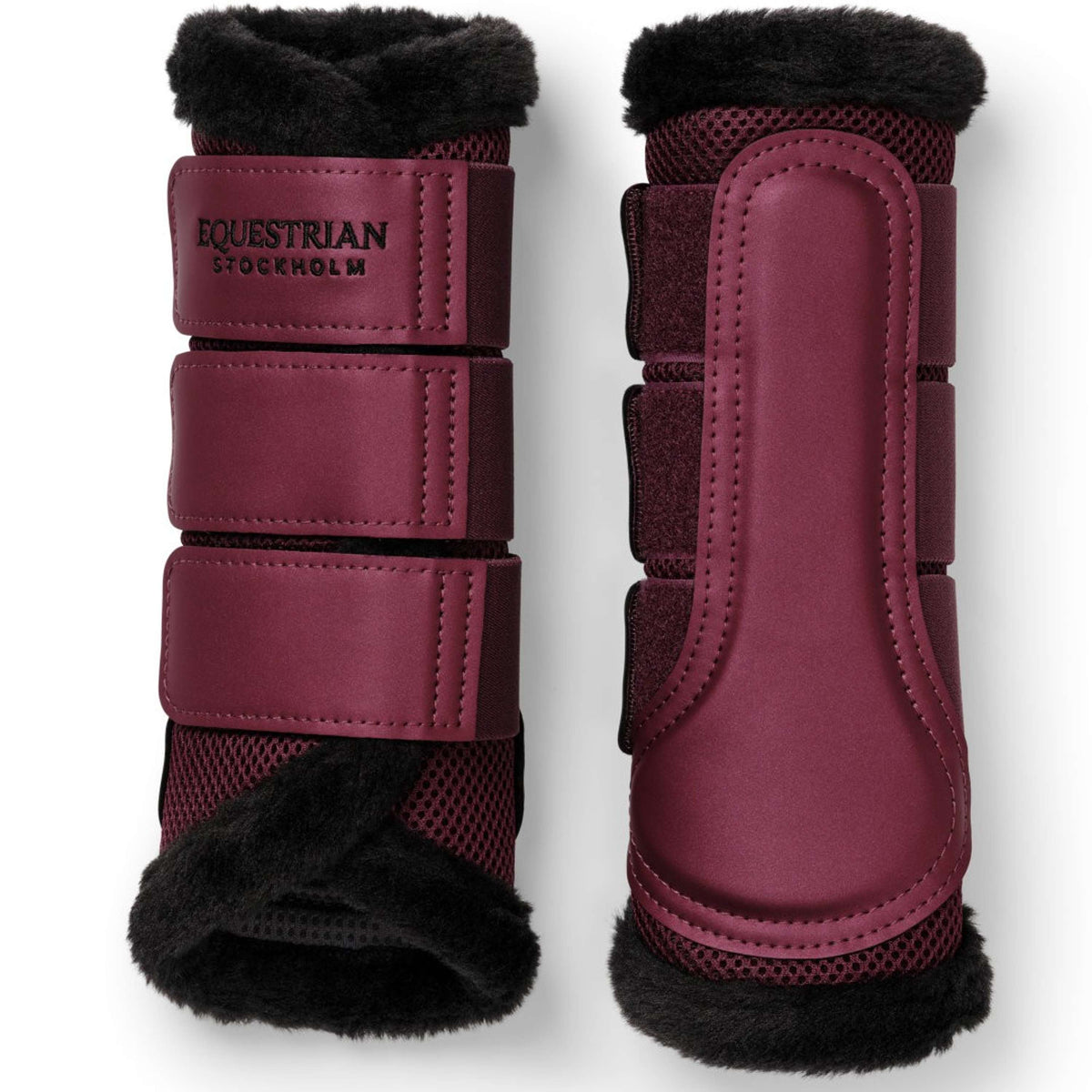 Equestrian Stockholm Guêtres Fur Mesh Merlot