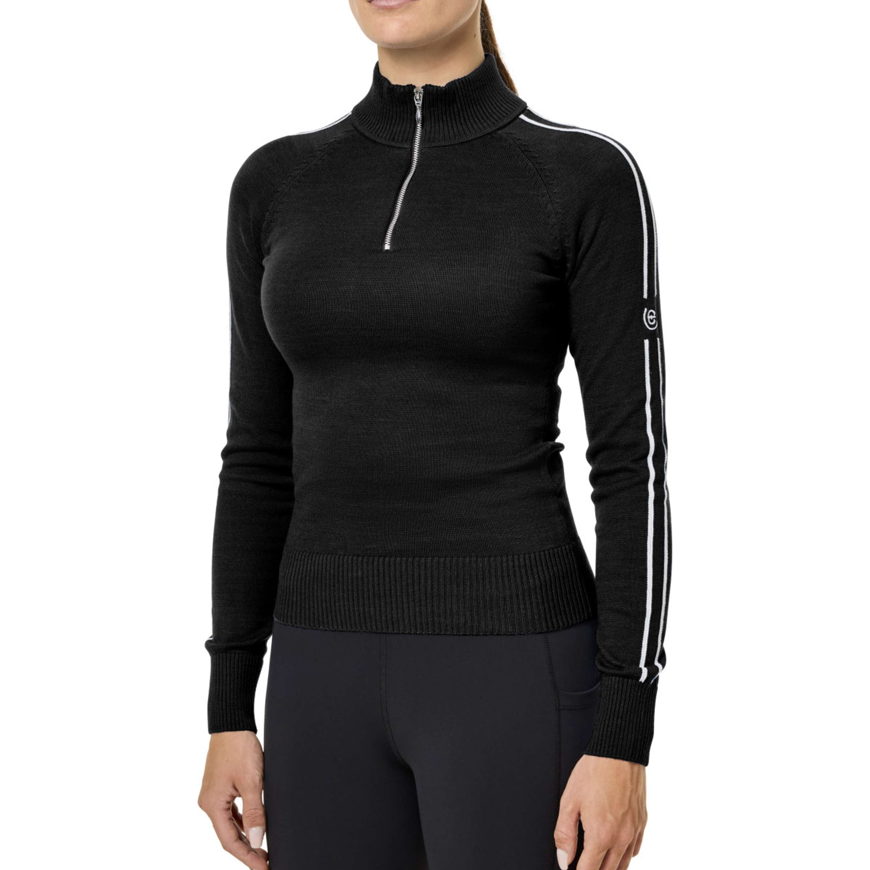 Equestrian Stockholm Knitted Zip Top Noir