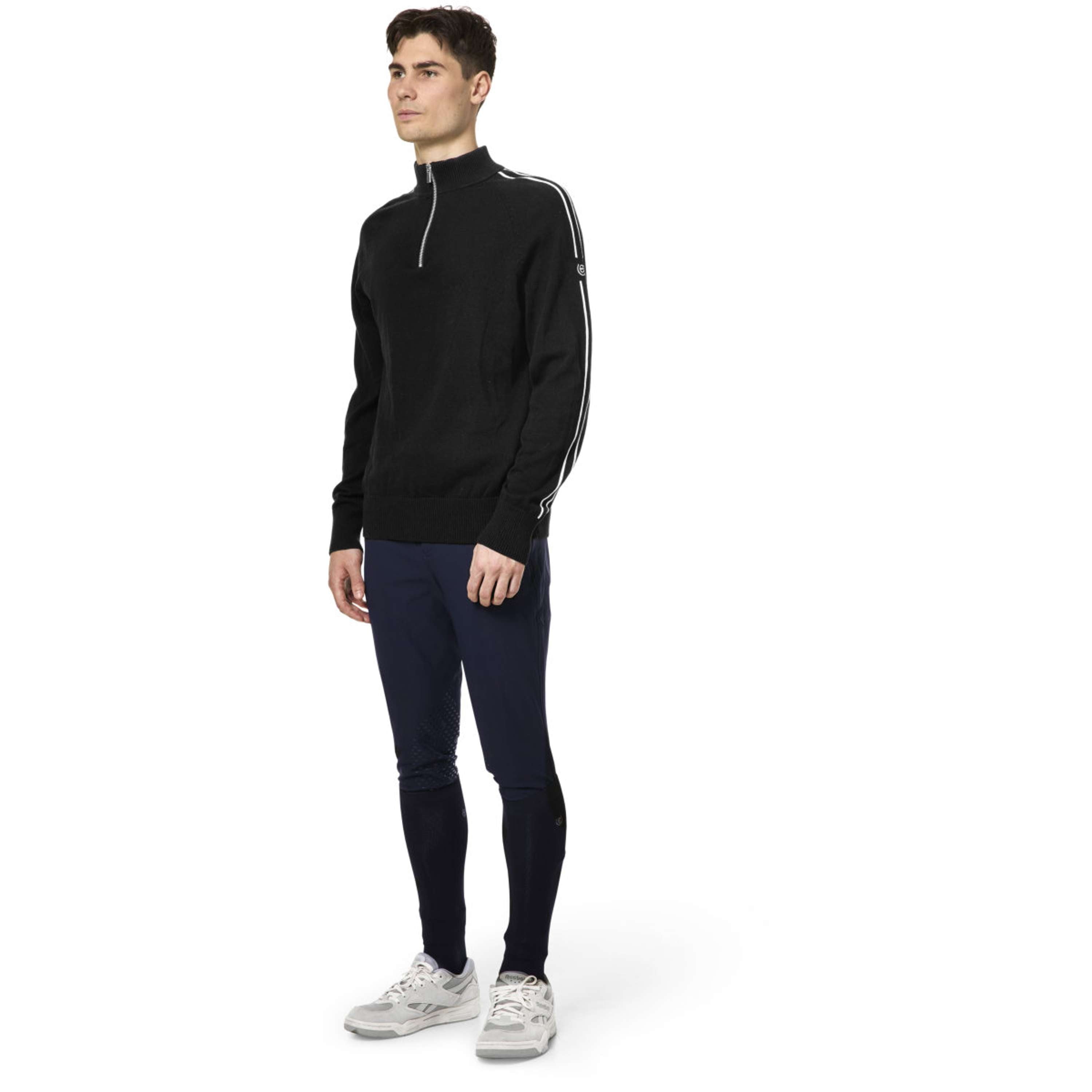 Equestrian Stockholm Knitted Zip Top Hommes Noir