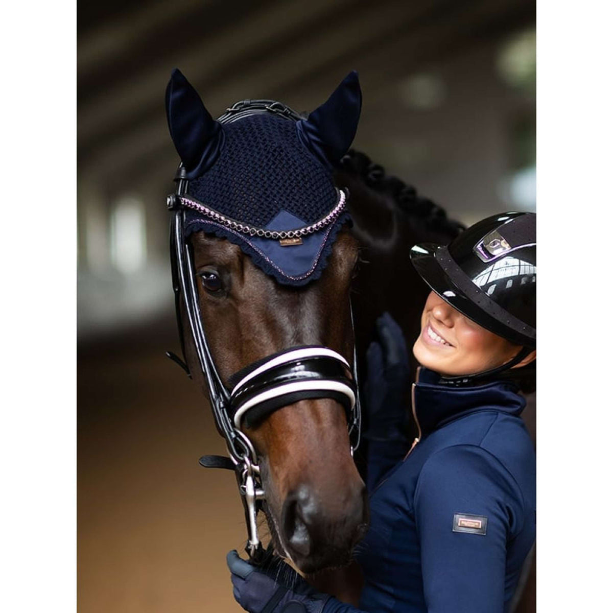 Equestrian Stockholm Bonnet Anti-Mouches Modern Lagoon Blush