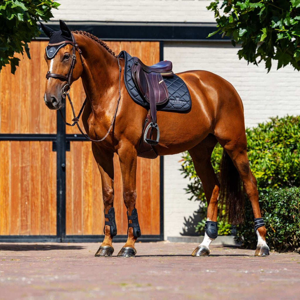 Equestrian Stockholm Tapis de Selle Line de Saut Noir