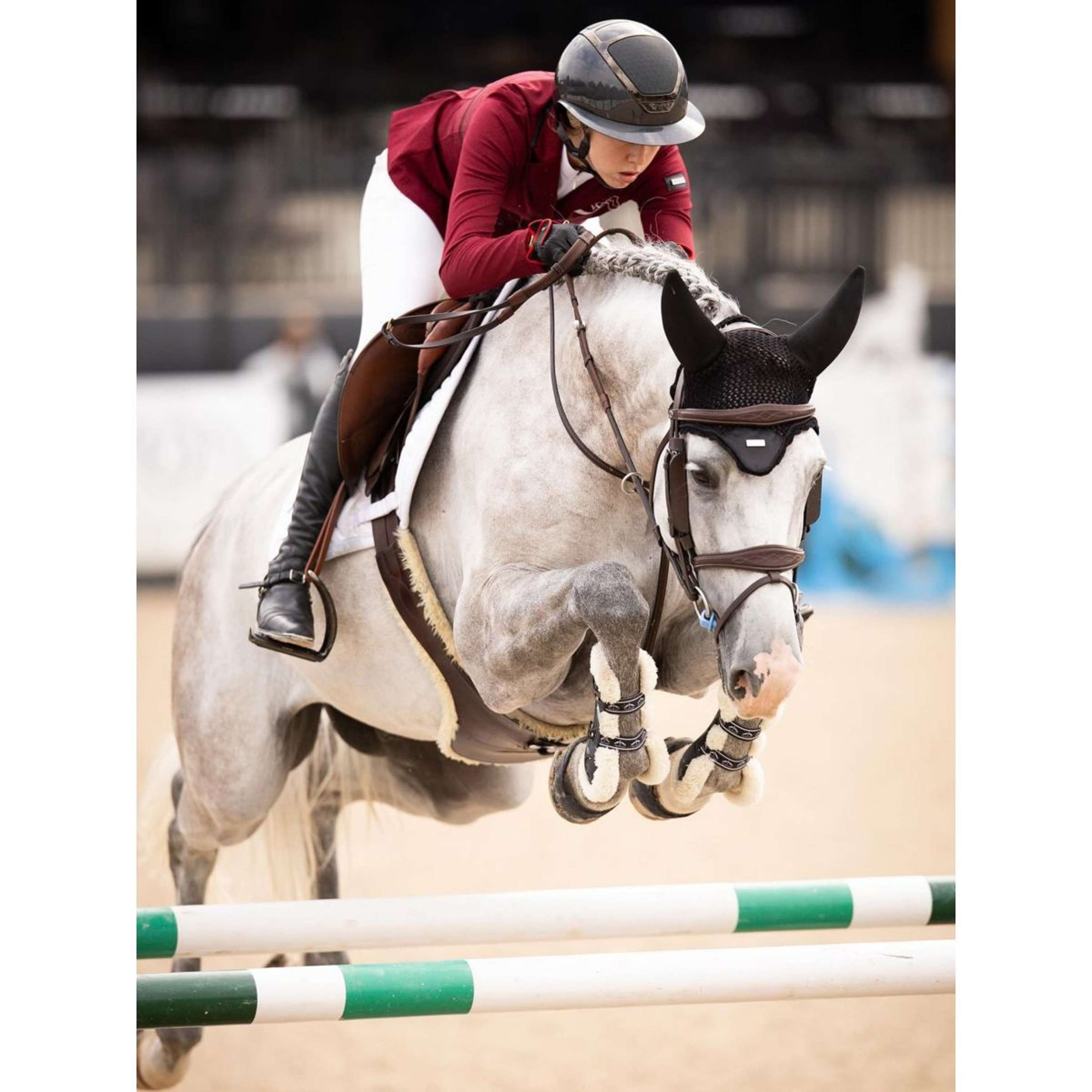 Equestrian Stockholm Bonnet Anti-Mouches Padded Noir/Argent Equestrian Stockholm Bonnet Anti-Mouches Padded Noir/Argent