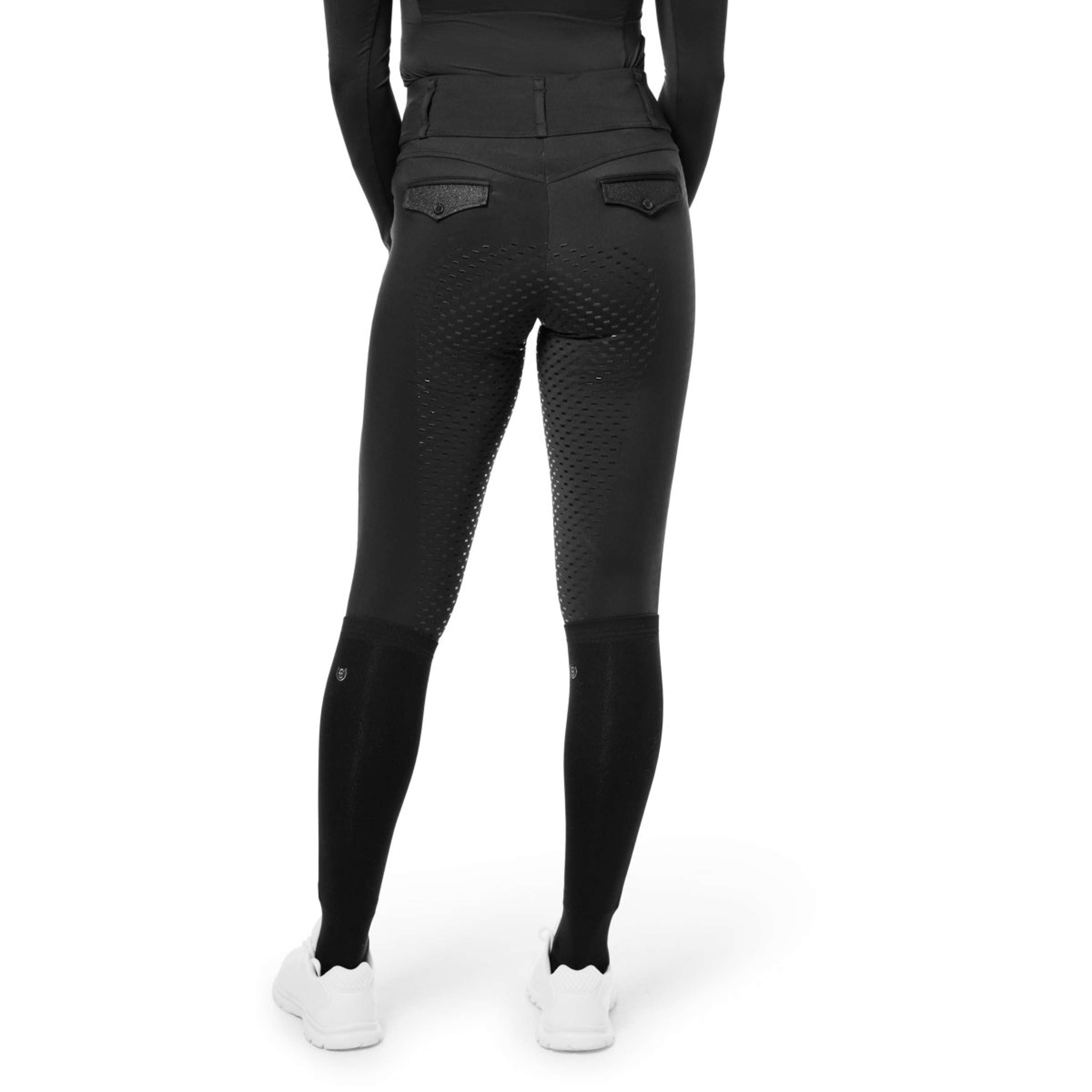 Equestrian Stockholm Legging d'Équitation Premium Full Grip Black Glimmer