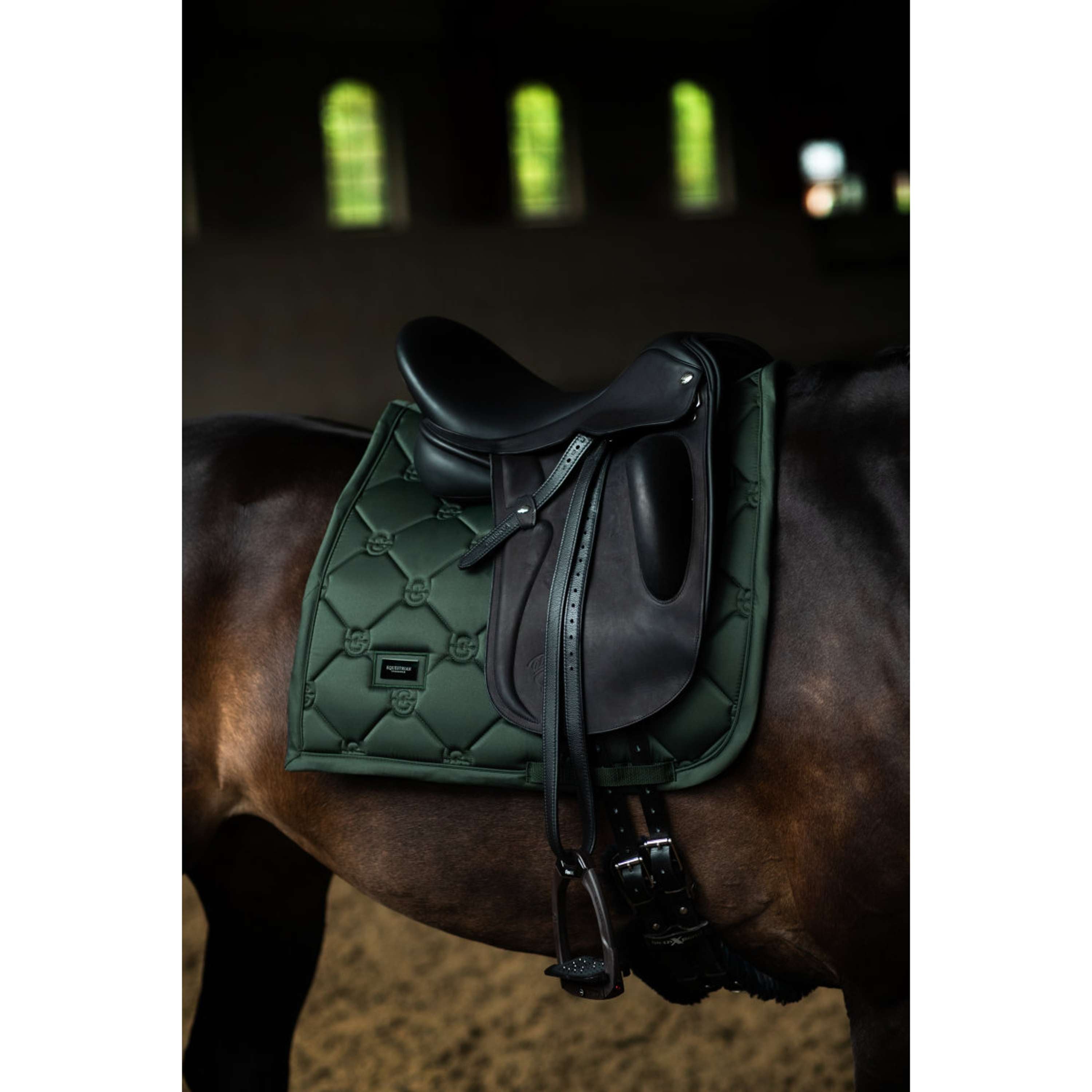 Equestrian Stockholm Tapis de Selle Satin Dressage Sycamore Green