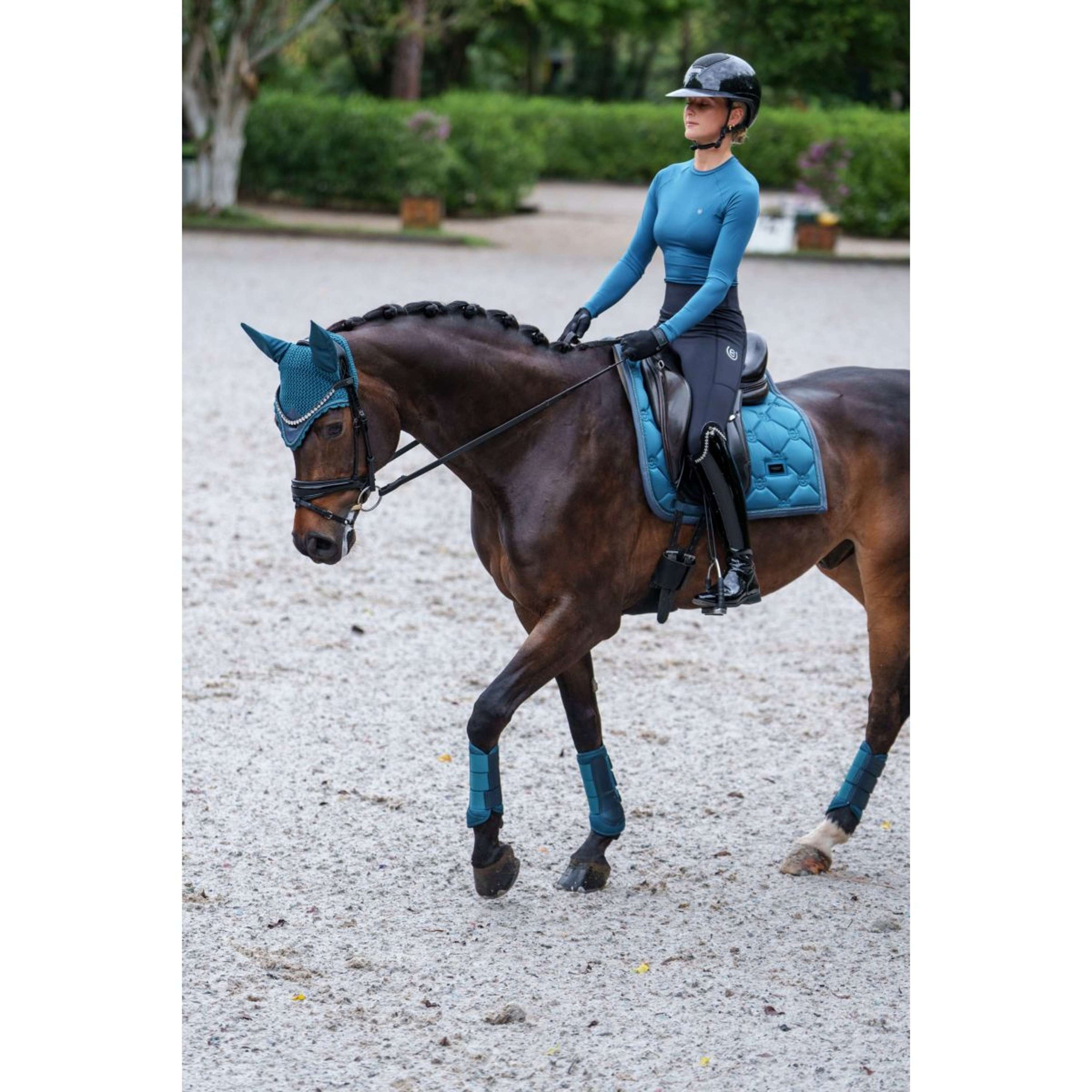 Equestrian Stockholm Bonnet Anti-Mouches Modern Teal Blue