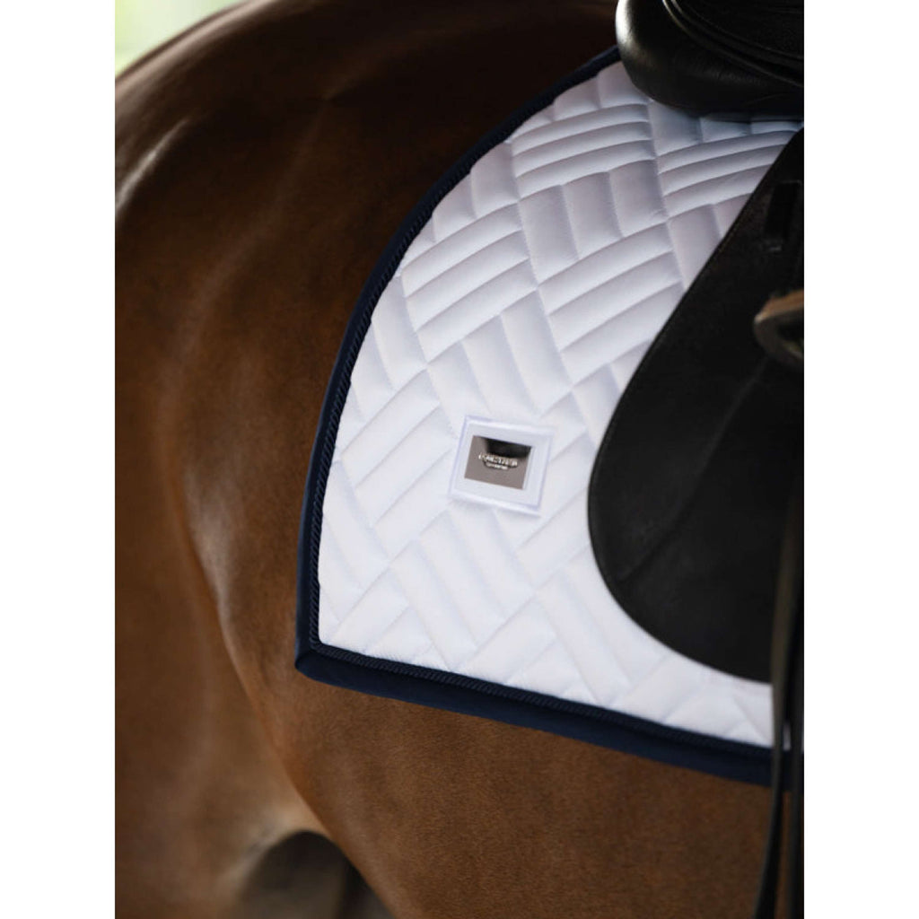 Equestrian Stockholm Tapis de Selle Modern Dressage blanc/marine