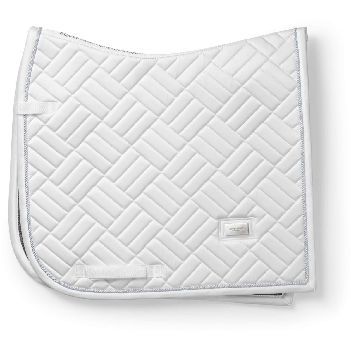 Equestrian Stockholm Tapis de Selle Modern Dressage White Silver