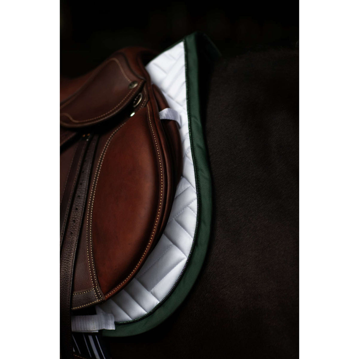 Equestrian Stockholm Tapis de Selle Modern de Saut Blanc/Sycamore Green