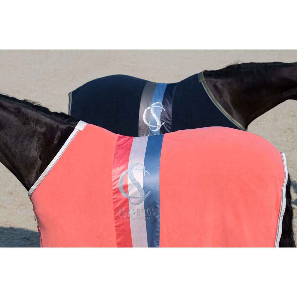Eskadron Couvertures Anti-Transpiration Classic Sports Fleece Stripe Coral Blossom