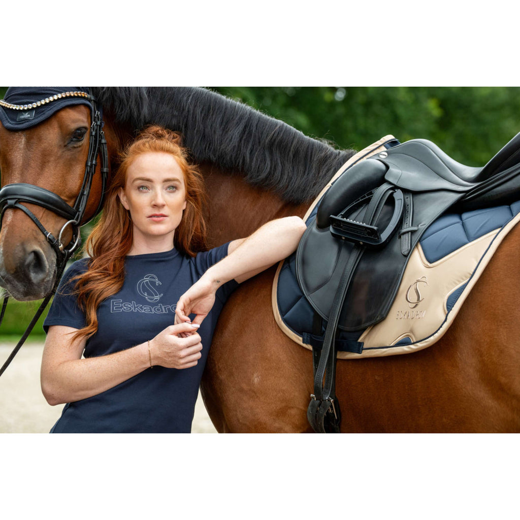 Eskadron Tapis de Selle Classic Sports Bigross Mattgloss Dressage Marin
