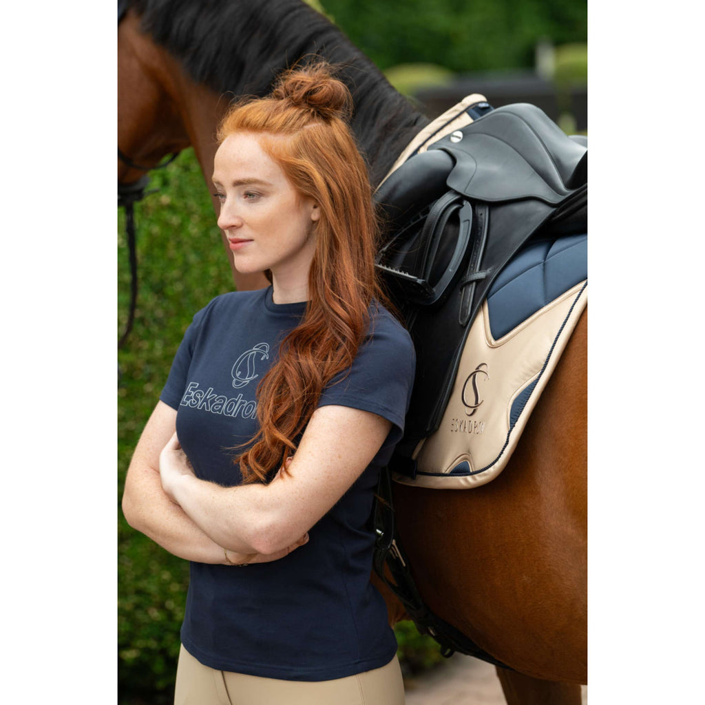 Eskadron Tapis de Selle Classic Sports Bigross Mattgloss Dressage Marin