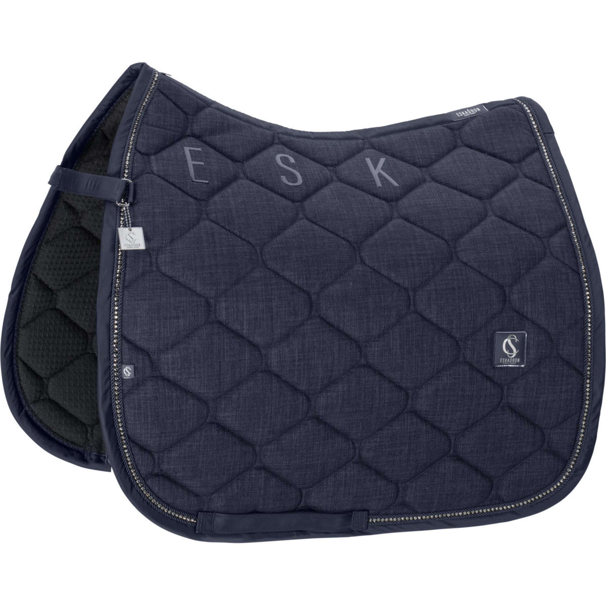 Eskadron Tapis de Selle Classic Sports Bouclé Crustal Dressage Marin