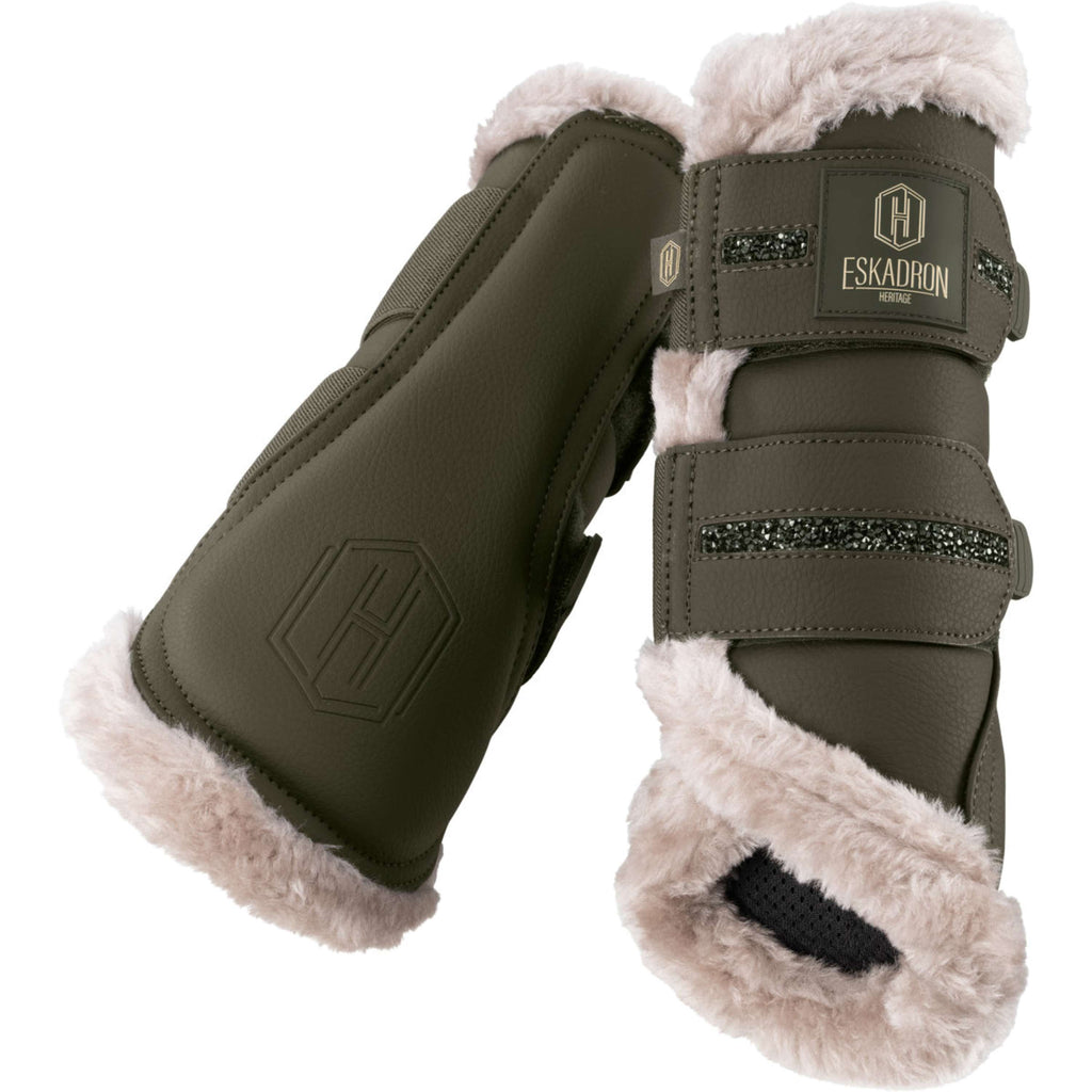 Eskadron Dressage Boots Heritage Faux Leather Faux Fur Jewel Deep Moss