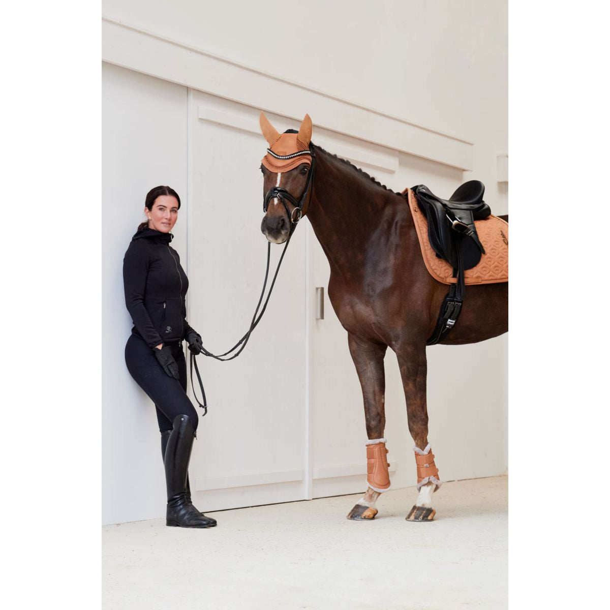 Eskadron Platinum Tapis de Selle Dressage Highgloss Peacock Cognac