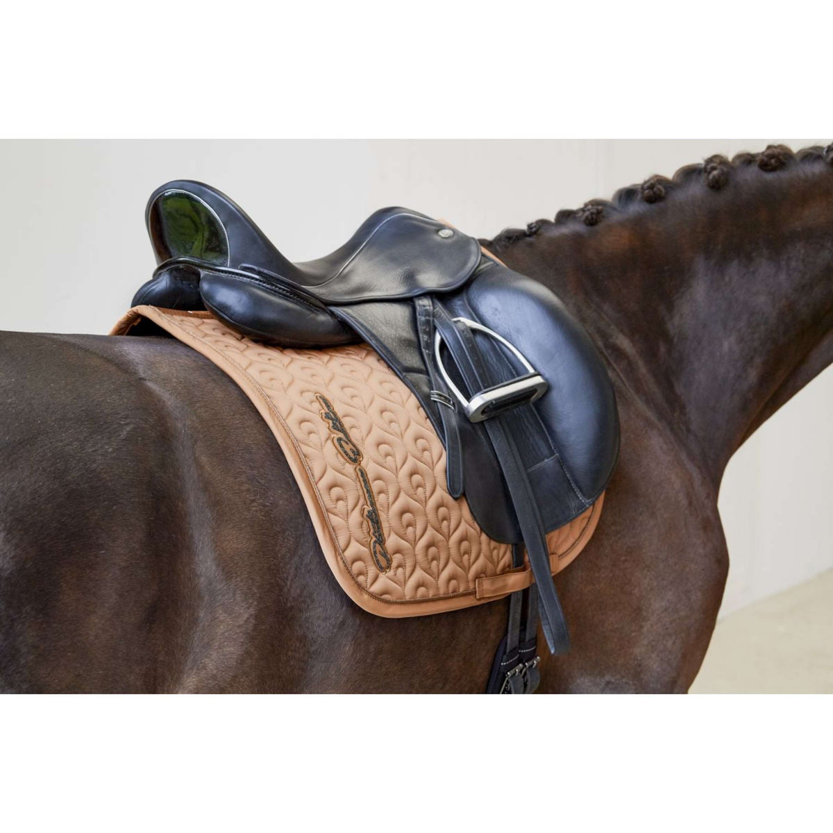 Eskadron Platinum Tapis de Selle Dressage Highgloss Peacock Cognac